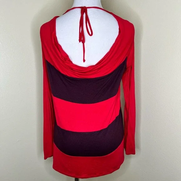 Ella Moss Tops | Ella Moss Top Medium Womens Red Burgundy Striped Open Back Jersey Knit Casual | Color: Red | Size: M | Klosetfordayz's Closet Ella Moss Tops | Ella Moss Top Medium Womens Red Burgundy Striped Open Back Jersey Knit Casual | Color: Red | Size: M | Klosetfordayz's Closet